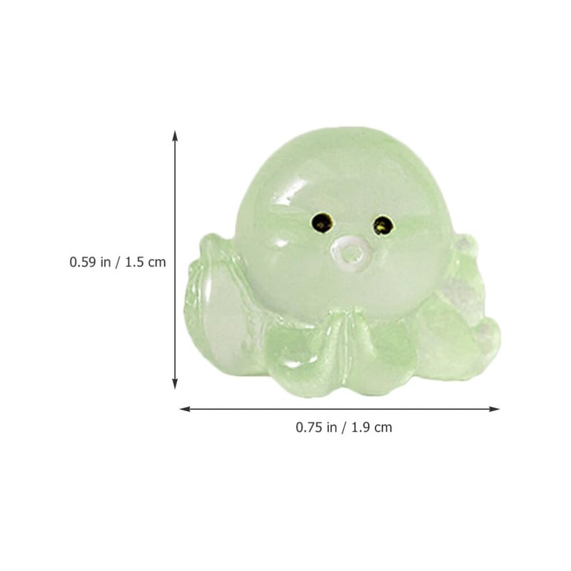 YARNOW 24pcs Miniature Octopus Figurine Luminous Tiny Octopus Mini Resin