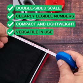 Tailor's tape measure, 3 pieces, universal measuring tape with 150 cm / 60" total length, scale with CM and inch scaling, sizing of clothing, body fat, roll sizing rope, body shape check