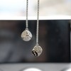 AMIORO Creative Hanging Dice with Dots Car Metal Pendant Rear