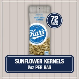 Kar’s Nuts Roasted & Salted Sunflower Kernels, 2 oz Individual Snack Packs – Bulk Pack of 72, Gluten-Free Snacks