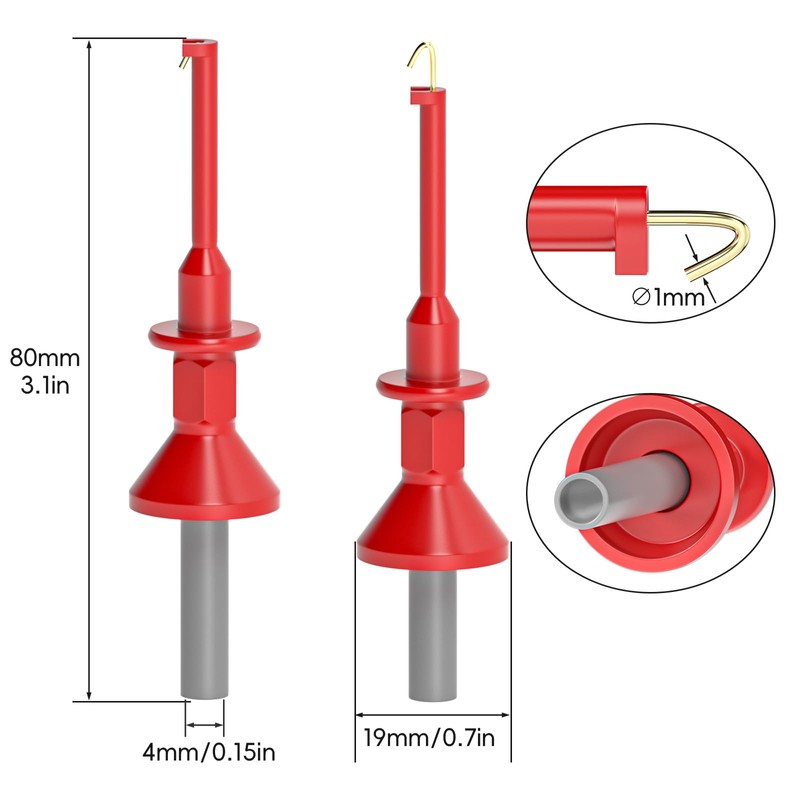 Cleqee 2PCS SMD IC Test Hooks Clip Probes with 4mm