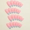 Gifiky Short Almond Press on Nails Nude Fake Nails French