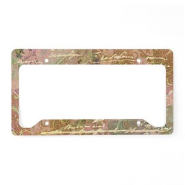 CafePress Vintage Pattern Collage License Plate Holder Aluminum License Plate Frame, License Tag Holder