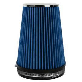 6" Inlet Cold Air Intake Filter Cone Replacement Performance Washable Clamp-On Dry Air Filters Blue (8" Tall)
