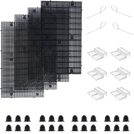 Aquarium Fish Tank Bottom Isolation with Bracket,Plastic Grid Divider Tray Egg Crate with Fish Tank Glass Cover Clip （4 Pack）