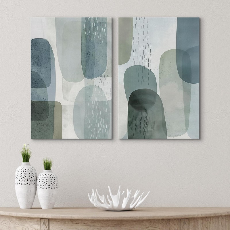 SIGNWIN Canvas Print Wall Art Abstract Geometric Pastel Modern Art