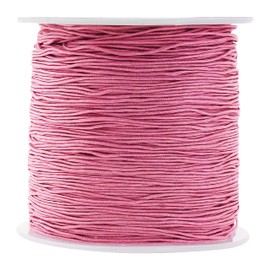 Mandala Crafts Nylon Satin Cord - 0.5mm Nylon Cord for Jewelry Making - 0.5mm Cord Nylon String for Bracelets Making - 164 Yds Mauve Strings Rattail Chinese Knotting Cord