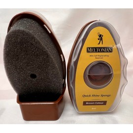 Quick Shine Sponge for Leather, Shoes and Boots, with Self Replanishing Resorvour, Neutral Clear No Color (Brown)