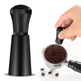 Agitador de Café Espresso WDT, Distribuidor de Cafe Aguja de Acero Inoxidable, Herramientas de Distribución de Espresso de 7 needles, WDT Tool Espresso con Base Soporte y 4 Recambio Agujas (Negro)