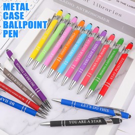 80 Pcs Christian Pen Bulk Inspirational Bible Verse Ballpoint Pen with Stylus Tip Quotes Pen Motivational Black Ink Pens for Screen Touch Christmas Gift Office School Supplies (Assorted, Motivational)