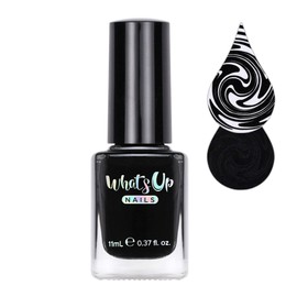 Whats Up Nails - Neither Noir Stamping Polish Black Creme Lacquer for Stamped Nail Art Design 7 Free Cruelty Free Vegan