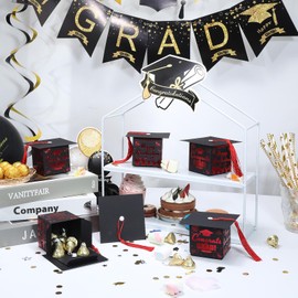 COTOPHER 36 Pack Mini Graduation Cap Gift Boxes with Tassel, Class of 2025 Graduation Candy Boxes Centerpieces for Tables Party Decorations, Small Treat Chocolate Box Graduate Favors Supplies