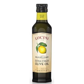 Lucini Italia Delicate Lemon Extra Virgin Olive Oil - EVOO Infused with Fresh Lemon - Olive Oil for Marinade, Grilling, Roasting, Baking - Non-GMO Verified, Whole30 Approved, Kosher, 250mL (Pack of 6)
