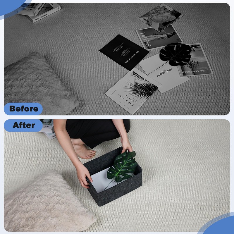 BEHONA Felt Basket Storage, Thickened Felt Storage Basket, Foldable Basket