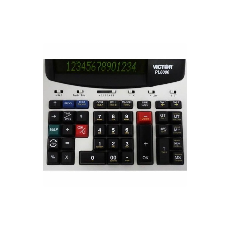 Victor Technology PL8000 Calculadora de impresión térmica, lógica de pronto,