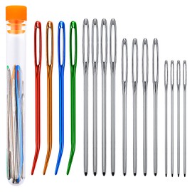 TIESOME 16 Pieces Darning Needles with Large Eye, Sewing Needles Set, Stainless Steel Darning Needles, Yarn Knitting Needles, Sewing Needles, Wool Needles, Hand Knitting Needles, Sewing Knitting
