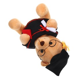 SUPVOX Plush Graduation Bear Doll Stylish Stuffed Animal with Glasses Present for Graduates Plush for Home Decoration and Celebrating Graduation Events