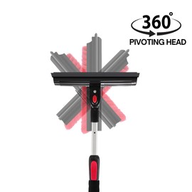 POWERJET 39”- 61” 3-1 Pivot Long Snow Brush with Ice Scrapper (C80000), Window Squeegee, Snow Broom Head, Pin Lock Telescopic with Soft EVA Grip, Ice Scraper Combo, Cars, SUVs