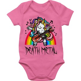Shirtracer - Baby Bodysuit Boy Girl - Sayings - Death Metal Unicorn - Unicorn, 1 Pink, 0-3 months