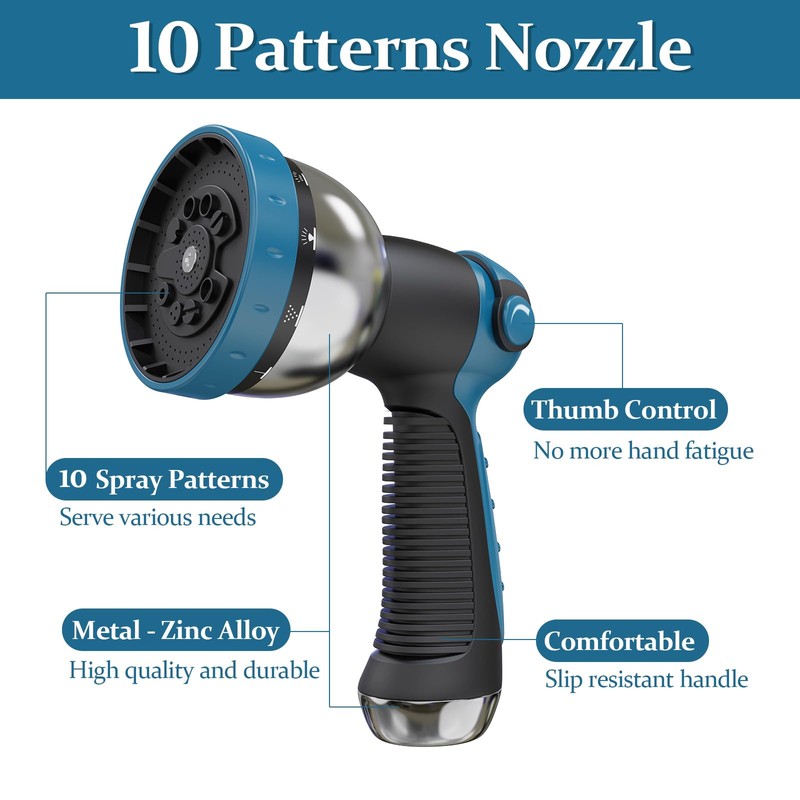 Gnimihz Garden Hose 100ft, Made of TPE(BetterThan PVC), with 10