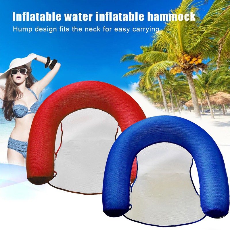 U Seat Inflatable Pool Lounger with Comfortable Sling Seat Folding