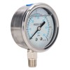 Pressure Gauge Stainless Steel Vibration Resistant Oil Manometer 1/4in NPT