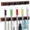 2 PACK Broom Holder Wall Mount With 5 Slots &