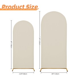 Wedding Arch Cover Spandex Arch Backdrop Cover 7.2FT,6FT Set of 2 Arch Backdrop Cover Arch Stand Cover Arch Covers Stretchy Backdrop for Wedding Birthday Party Decoration Baby Shower (Off-White)