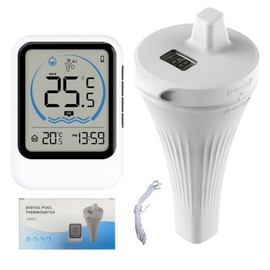 Neu Pool thermometer mit Großem LCD Display,IP67 Wasserdicht Schwimmend Pool Thermometer,thermometer innen außen,wasserthermometer für Schwimmbäder, Whirlpools, Spa, Badewannen, Fischbecken, 2025