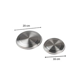 FACKELMANN FCK12306 2 Stainless Steel Cover Plates, Silver, 21 x 18.5 x 2 cm, Silver