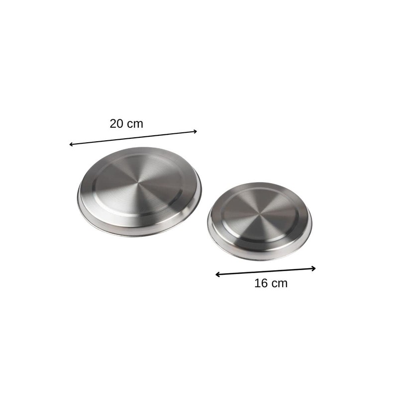 FACKELMANN FCK12306 2 Stainless Steel Cover Plates, Silver, 21 x