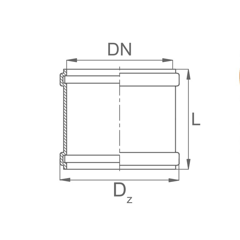 Sleeve KG pipe DN 110 PVC-U SN8 | sliding sleeve