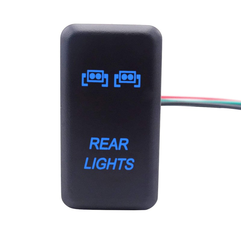 LED Light Push Switch Blue Backlit On/Off Compatible with Toyota