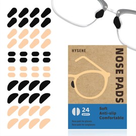 HYSENE Glasses Nose Pads, 24 Pairs Non-Slip EVA Foam Eyeglass Nose Pads, Hypoallergenic Ultra Soft Lightweight Nose Grips for Glasses, Sunglasses, Eco-Friendly Kraft Paper Packaging