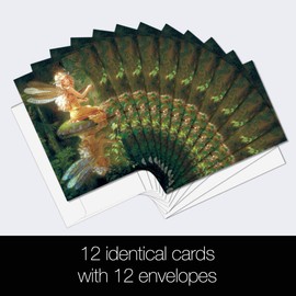 Tree-Free Greetings - All Occasion Cards - Artful Designs - 12 Greeting Cards + White Envelopes - Made in USA - 100% Recycled Paper - 4 x 6 - Faery Reflection (FS66497)