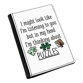 Gift Base I Might Look Like I'm Listening to You Puzzles Passport Holder Cover