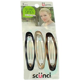 Scunci No Slip Grip™ Oval Clips Assorted Colors 3 Count