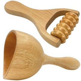 ViiTar 2-in-1Wood Therapy Cup, Wooden Roller for Cellulite, Wood Therapy Massage Tools for Body Sculpting, Maderoterapia Kit
