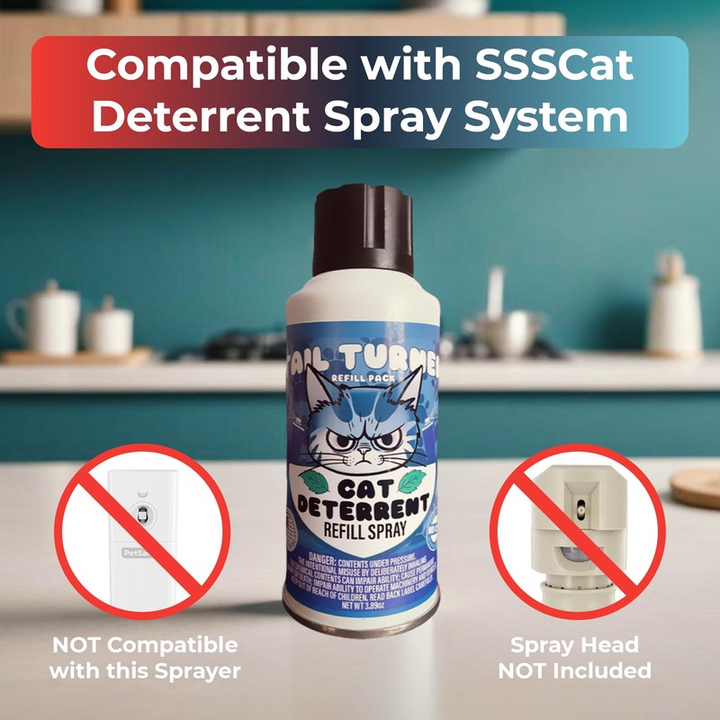 ForgeLux Tail Turner Cat Deterrent Spray Refill Pack - Motion-Activated