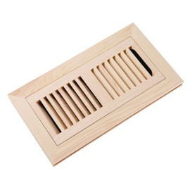 Homewell Hickory Wood Floor Register, Flush Mount Floor Vent Cover, 4X10 Inch, with Damper, Unfinished