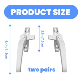 Universal Window Handles, 4PCS Universal Right Left Hand Window Handles, Aluminum Alloy Window Handles, Replacement Window Handles for Double Glazing Switch Window Door Security