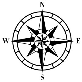 INCreation Compass Rose Decal, RV Trailer Decal, Camper Travel Compass Vinyl Sticker Sign