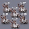 Alisveristime (Set of 6) Turkish Tea Set with Zamac Holders,