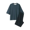 MUJI Men's Loungewear Set, Sweatshirt, Short Sleeve, Loungewear Set, navy
