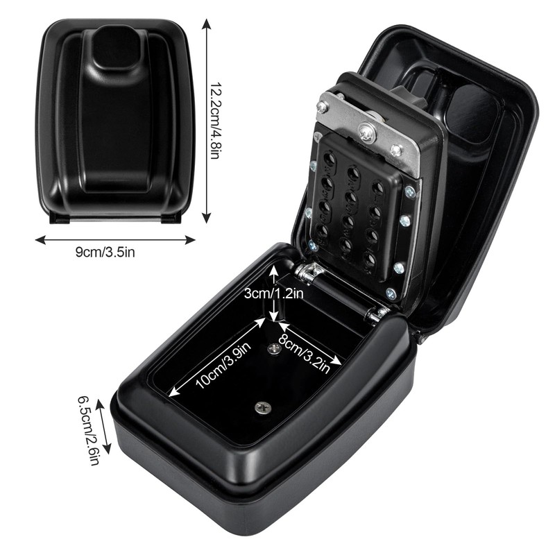 Holdfiturn Key Safe Wall Mounted Combination Lock Box Outdoor 12.2