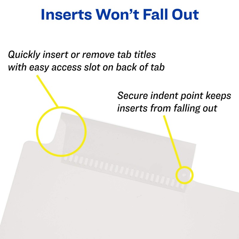 Avery Durable Plastic 8-Tab Insertable Big Tab Dividers for 3
