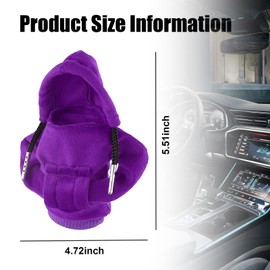 Ziciner Car Gear Shift Knob Cover, Fashionable Sweater Design Trim, Universal Soft Gear Shift Protector, Auto Interior Decor Accessories for Manual & Automatic (Purple)