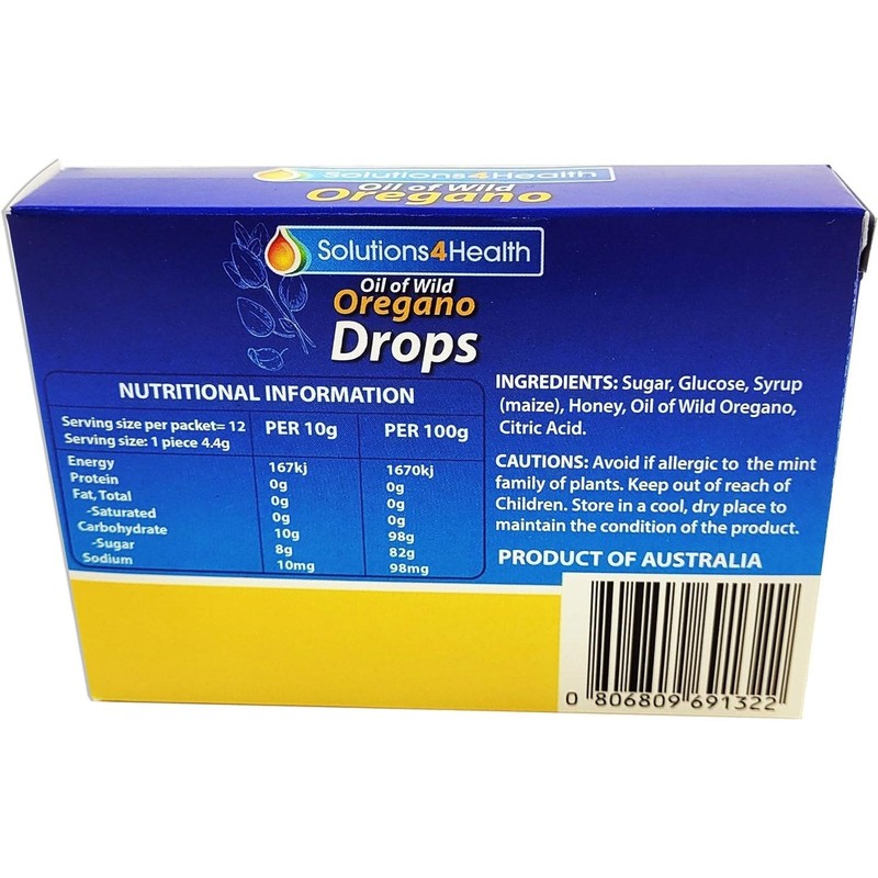 Solutions 4 Health Oil of Wild Oregano Lozenge Drops Honey