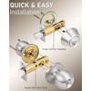6 Pack Keyed Entry Door Knob and Single Cylinder Deadbolt
