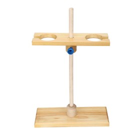Pssopp 2 Holes Wooden Separating Funnel Stand Holder Adjustable Height Funnel Rack for School Laboratory Experiment Fixing Accessories Doughnut Makers